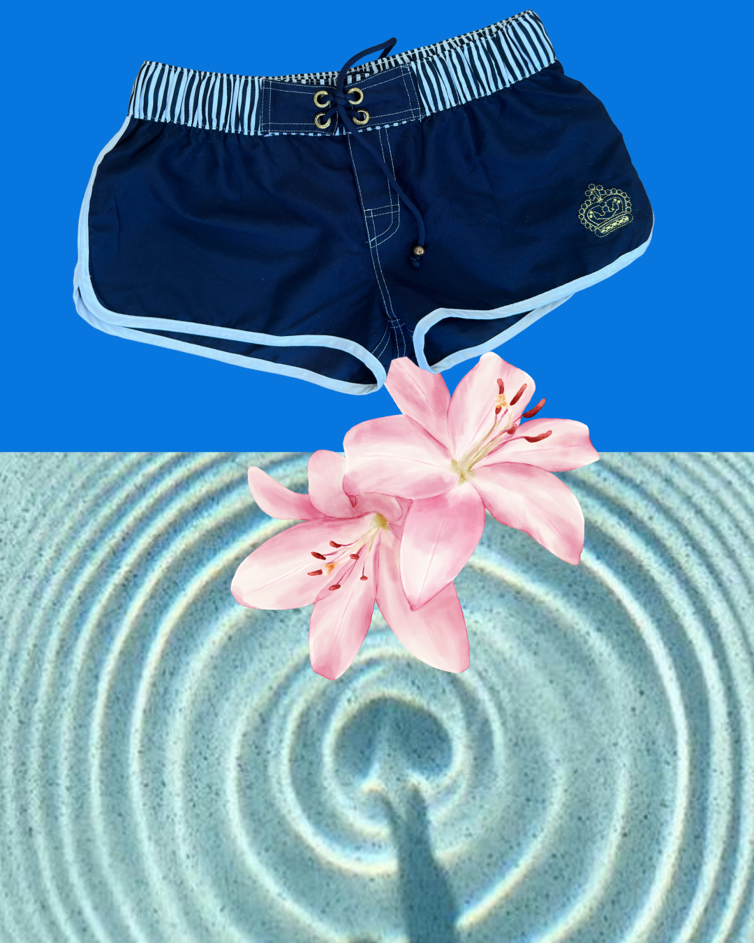 Navy Stripe Waist Shorts